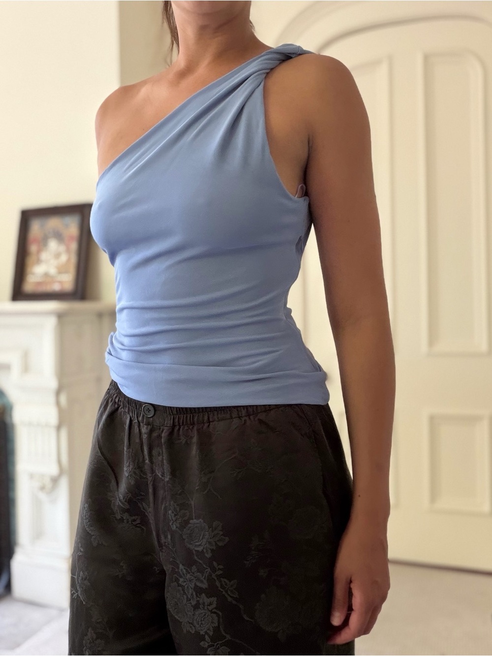 Blumarine viscose one shoulder top